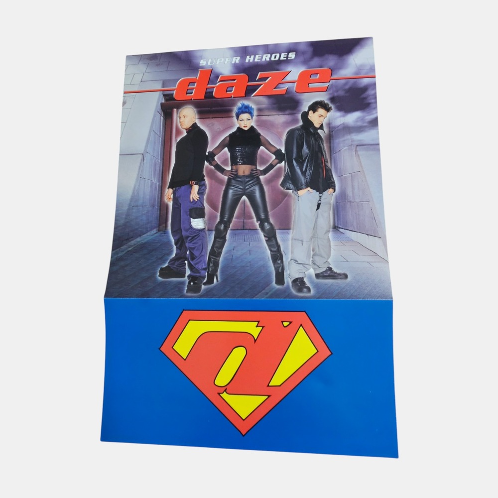 Daze Super Heroes 1997 Promo Poster 12x18 Double Sided Sony Music Electronic‎